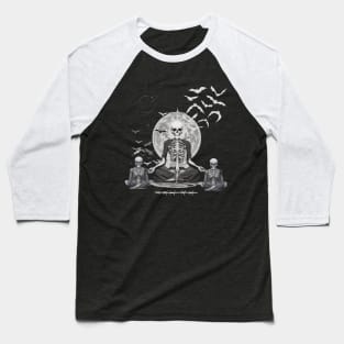 Meditating Skeleton Baseball T-Shirt